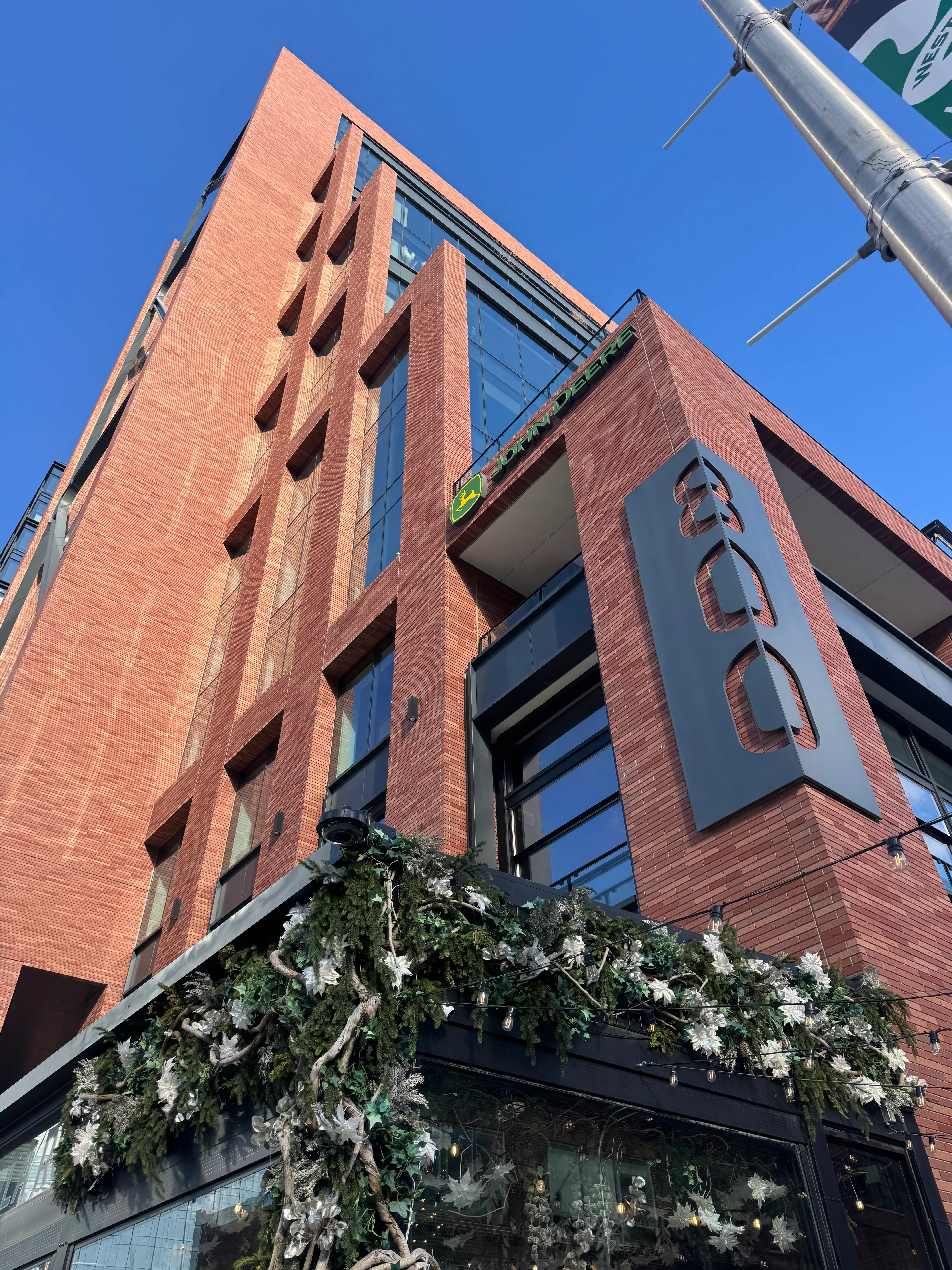 Embedded thin brick coursing in an architectural precast panel, close-up of joints and texture