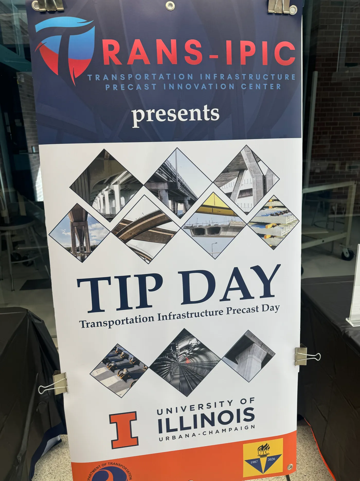 Students and industry professionals at Transportation Infrastructure Precast Day, University of Illinois Urbana-Champaign
